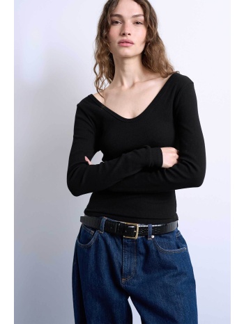 topshop γυναικεία μπλούζα με ανοιχτή λαιμόκοψη `wendy` 