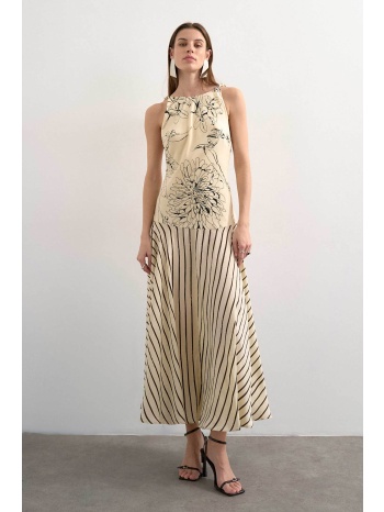 topshop γυναικείο maxi φόρεμα `mille` - 31000734 εκρού