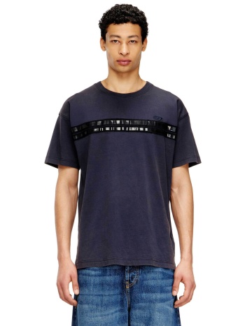 diesel ανδρικό t-shirt με ριγέ σχέδιο με λαμπερό φινίρισμα