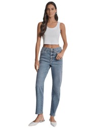 dkny γυναικείο τζιν παντελόνι πεντάτσεπο με στρας - dj5b4166 denim blue