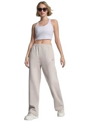 dkny γυναικείο παντελόνι φόρμας με logo print μονόχρωμο - dp6p3795 εκρού