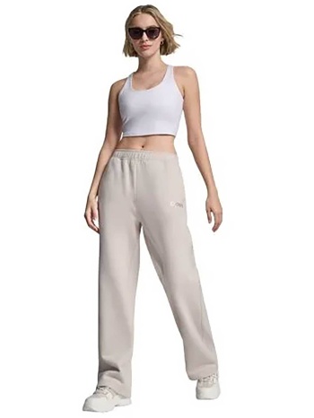 dkny γυναικείο παντελόνι φόρμας με logo print μονόχρωμο 