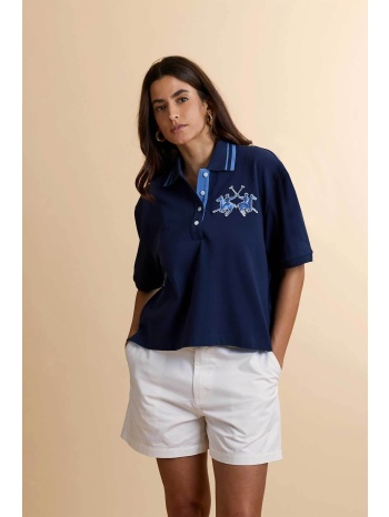 la martina γυναικεία μπλούζα πόλο πικέ με κεντημένο
