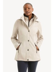 nautica γυναικείο αδιάβροχο μπουφάν με κουκούλα classic fit - 117004554 εκρού