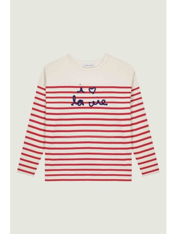 maison labiche γυναικεία βαμβακερή μπλούζα με ριγέ σχέδιο