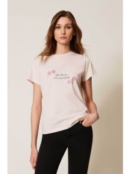 twinset γυναικείο t-shirt με floral print - 261tp2341 ροζ