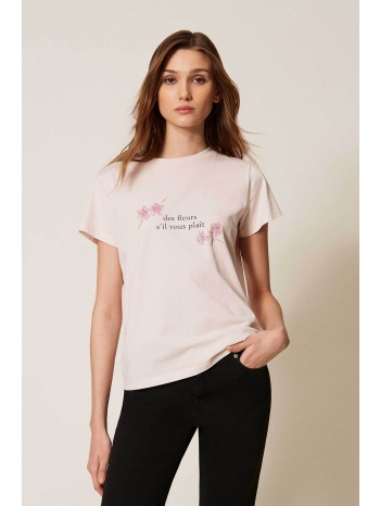twinset γυναικείο t-shirt με floral print - 261tp2341 ροζ