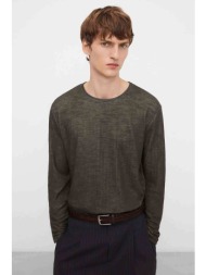 adolfo domínguez ανδρική μπλούζα μακρυμάνικη μονόχρωμη - 173022443 χακί