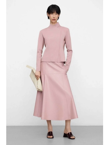 adolfo domínguez γυναικεία midi φούστα με faux δέρμα α-line