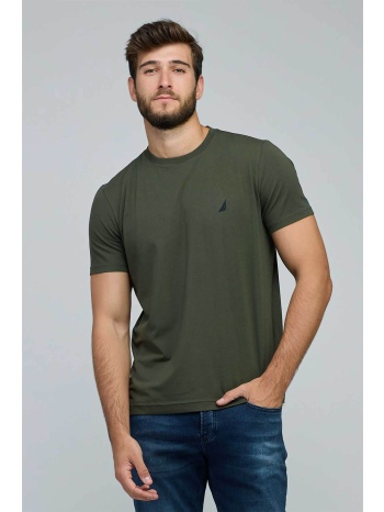 nautica ανδρικό t-shirt με κεντημένο λογότυπο classic fit 