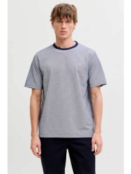 jack & jones ανδρικό t-shirt πικέ με ανάγλυφο λογότυπο regular fit - 12276801 μπλε σκούρο