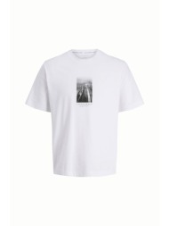 jack & jones ανδρικό t-shirt με photo print regular fit - 12289870 λευκό