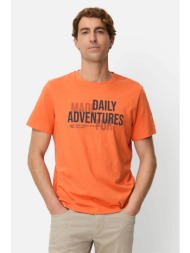 camel active ανδρικό t-shirt με lettering relaxed fit - c261-409700-7t17 πορτοκαλί