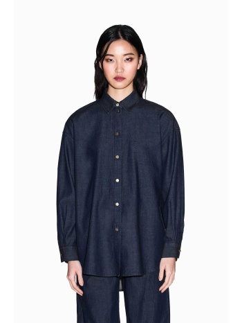 armani exchange γυναικείο denim πουκάμισο με ασύμμετρο