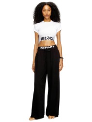 diesel γυναικείο παντελόνι φόρμας με λογότυπο `leslie-d-pop` - s26a208760ikbj μαύρο