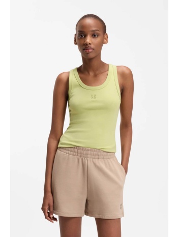 hugo boss γυναικείο αμάνικο τοπ μονόχρωμο με contrast logo