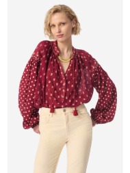 vanessa bruno γυναικεία μπλούζα με balloon μανίκια και all-over print `grazia` - 6eva29-v09859 μπορν