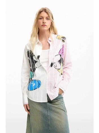 desigual γυναικείo πουκάμισο με print `mickey and minnie