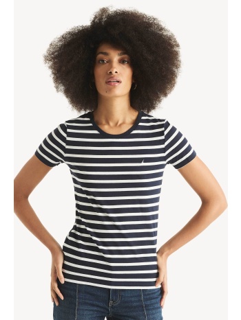 nautica γυναικείο t-shirt με ριγέ σχέδιο και κεντημένο