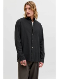 jack & jones ανδρικό πουκάμισο μάο regular fit - 12289184 μαύρο