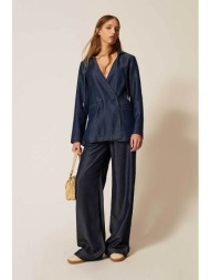 twinset γυναικείο denim παντελόνι wide leg - 261ll2qgg μπλε