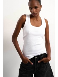 topshop γυναικείο τοπ μονόχρωμο αμάνικο `honey` - 31000879 λευκό