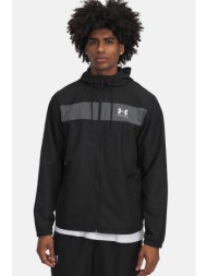 under armour ανδρικό μπουφάν αντιανεμικό με κουκούλα loose fit `ua sportstyle` - 1361621 μαύρο