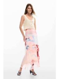 desigual γυναικείο midi αμάνικο φόρεμα regular fit `frida` - 26swvk31 ροζ