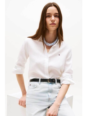 tommy hilfiger γυναικείο πουκάμισο μονόχρωμο με λογότυπο