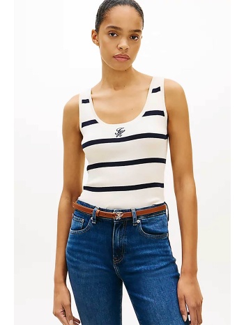 tommy hilfiger γυναικείο αμάνικο τοπ με ριγέ σχέδιο και