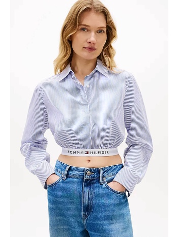 tommy hilfiger γυναικείο τοπ με λογότυπο cropped 