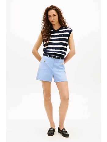 tommy hilfiger γυναικείο σορτς με χρυσά κουμπιά regular fit