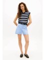 tommy hilfiger γυναικείο σορτς με χρυσά κουμπιά regular fit - ww0ww49592 γαλάζιο
