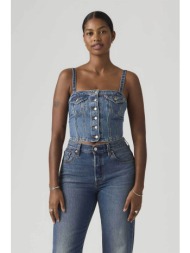 levi`s® γυναικείο denim τοπ αμάνικο slim fit `tube` - 005no0005 denim blue