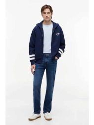 tommy hilfiger ανδρικό τζιν παντελόνι πεντάτσεπο straight fit - mw0mw39034 denim blue σκούρο