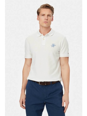 tommy hilfiger ανδρική μπλούζα πόλο με κεντημένο monogram