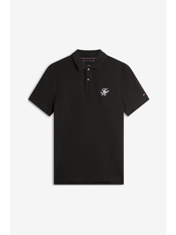 tommy hilfiger ανδρική μπλούζα πόλο με κεντημένο monogram