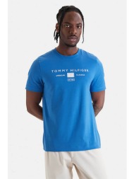 tommy hilfiger ανδρικό t-shirt με λογότυπο regular fit - mw0mw42365 μπλε
