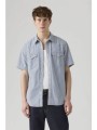 levi`s® ανδρικό denim πουκάμισο με ριγέ σχέδιο standard fit `classic western` - 866260016 μπλε σκούρ
