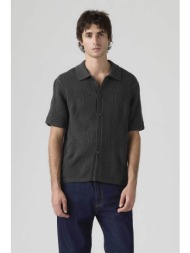 levi`s® ανδρικό πλεκτό πουκάμισο standard fit `sweater camp` - 0013g0004 μαύρο