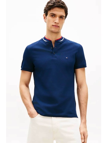 tommy hilfiger ανδρική μπλούζα πόλο με κεντημένο logo flag