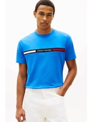 tommy hilfiger ανδρικό t-shirt με λογότυπο regular fit - mw0mw36498 μπλε