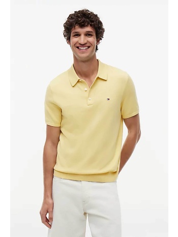 tommy hilfiger ανδρική μπλούζα πόλο με κεντημένο logo flag