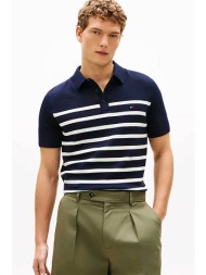 tommy hilfiger ανδρική μπλούζα πόλο με κεντημένο logo flag regular fit - mw0mw37396 μπλε σκούρο