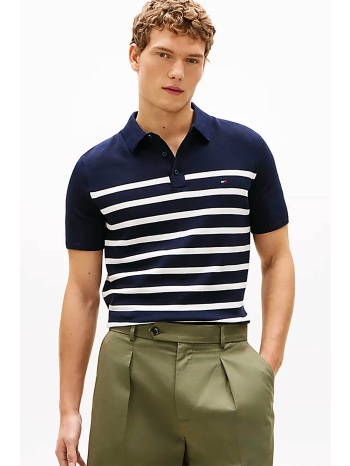 tommy hilfiger ανδρική μπλούζα πόλο με κεντημένο logo flag