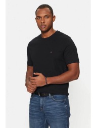 tommy hilfiger ανδρικό t-shirt με κεντημένο logo flag regular fit - mw0mw37267 μπλε σκούρο