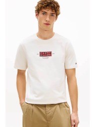 tommy hilfiger ανδρικό t-shirt με λογότυπο regular fit - mw0mw42392 εκρού