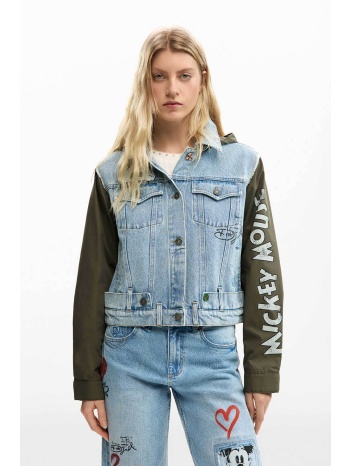 desigual γυναικείo denim jacket με print `μickey μouse™` 