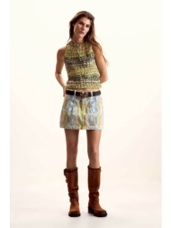 desigual γυναικεία mini φούστα με all-over print `tapestry` by christian lacroix - 26swfd03 εκρού