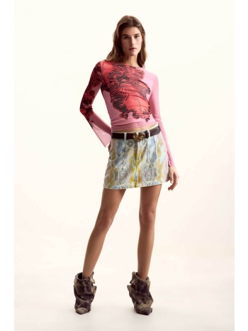 desigual γυναικεία μπλούζα με all-over print slim fit